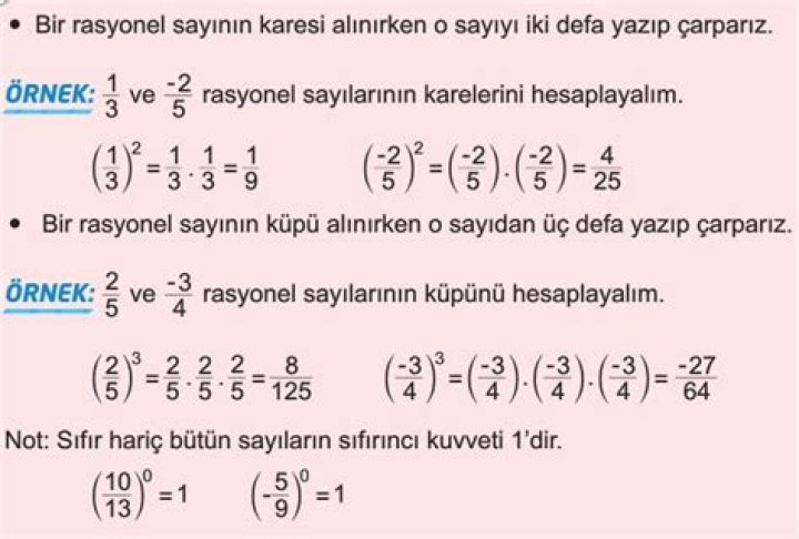 7. Sünaf Rationalı Sayıların Karesi ve Küp Test PDF