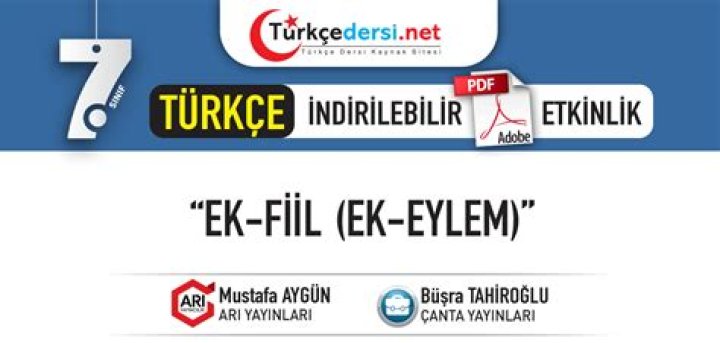 7. Sünüf Türkçe Ek Fiil Test PDF – Üzgünler Eğitmek