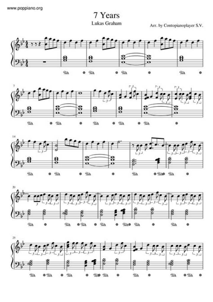 7 Years Sheet Music PDF Collection – Instant Download