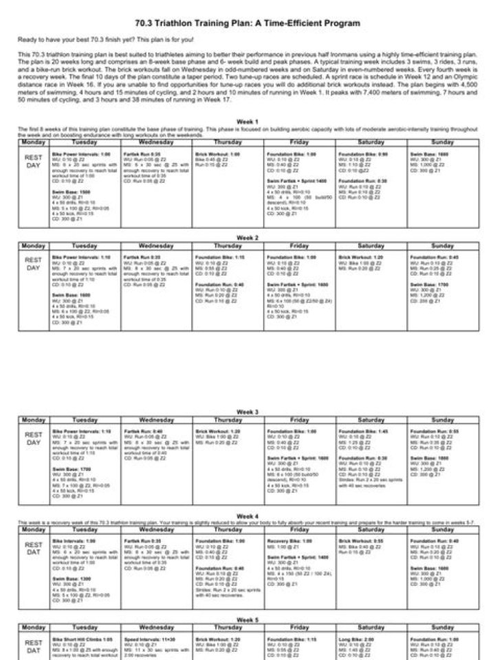 70.3 Triathlon Training Plan PDF: Complete Workout & Race Prep Guide