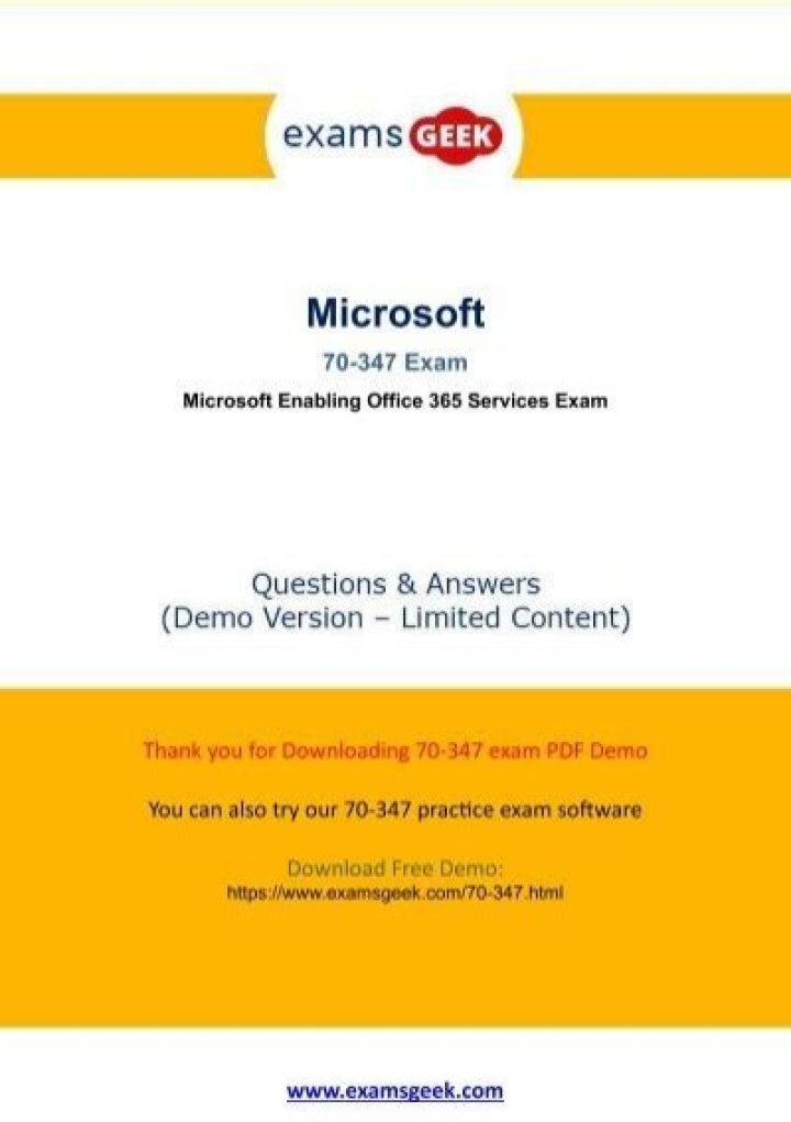 70 347 Exam Questions PDF – Practice & Pass with Confidence