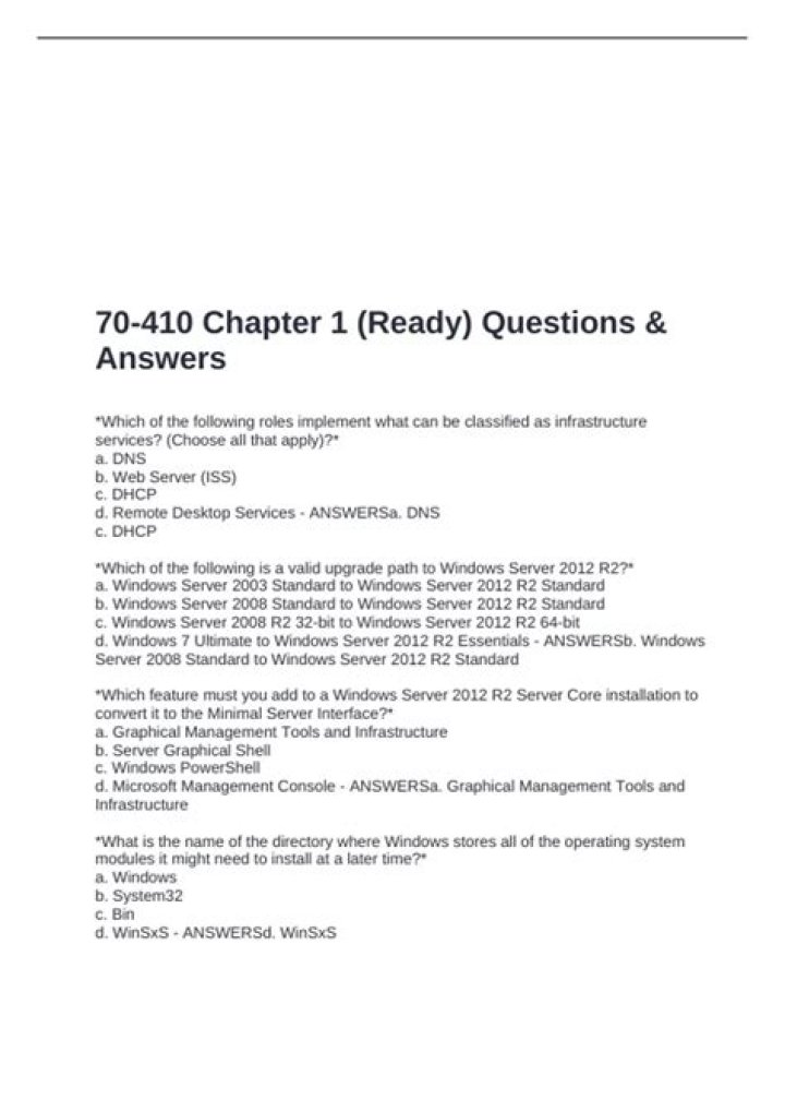 70 410 Sample Questions PDF: Practice Test for Certification