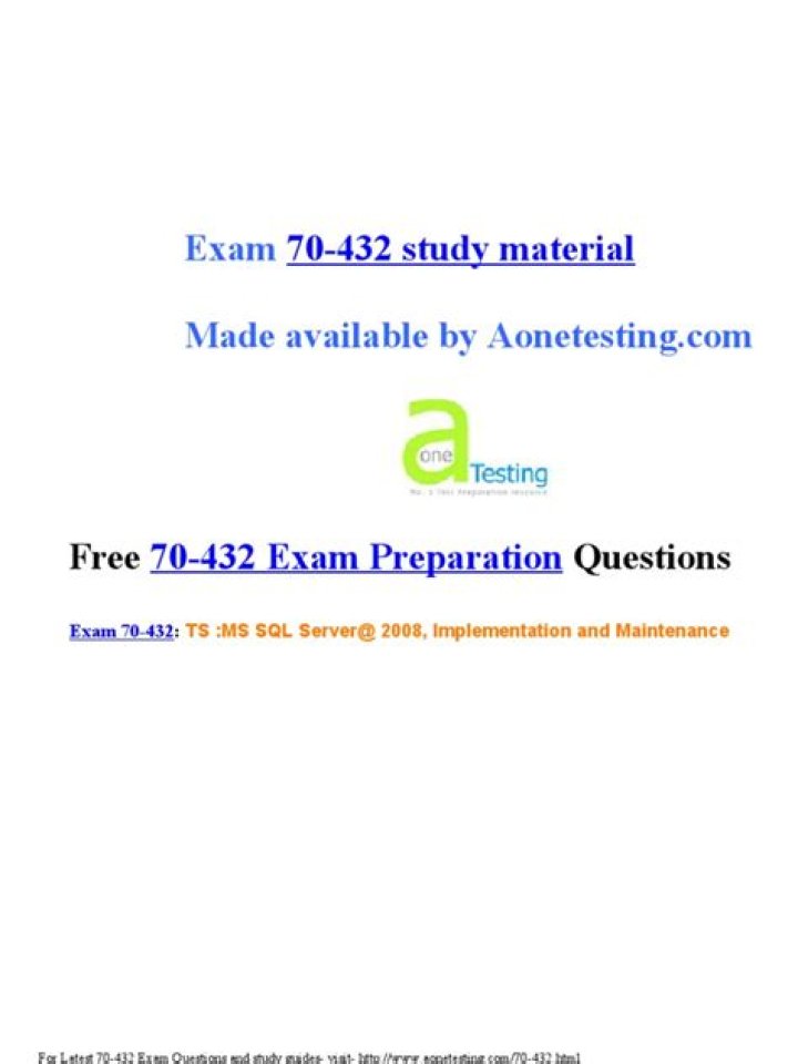 70 432 Exam Questions PDF: Practice & Preparation Guide