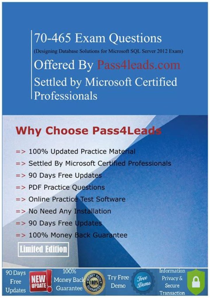 70-465 Exam Questions and Answers PDF: Master the Test with Confidence