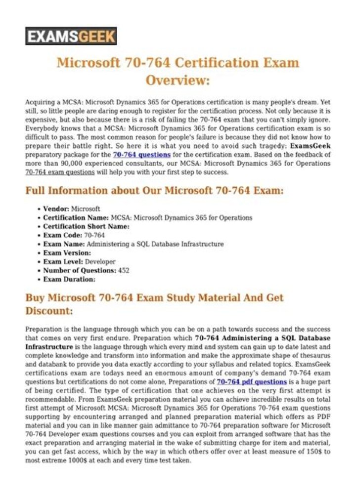 70-764 Exam Questions PDF – Master Your Pass with Practice