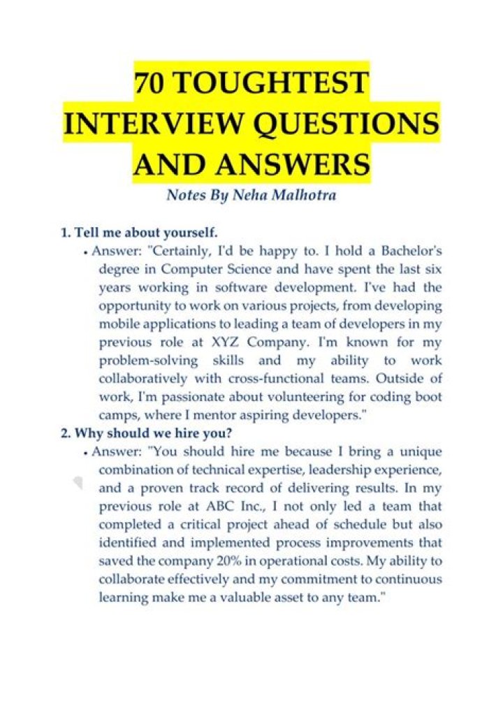 70 Toughest Interview Questions PDF: Master Your Next Hiring Challenge