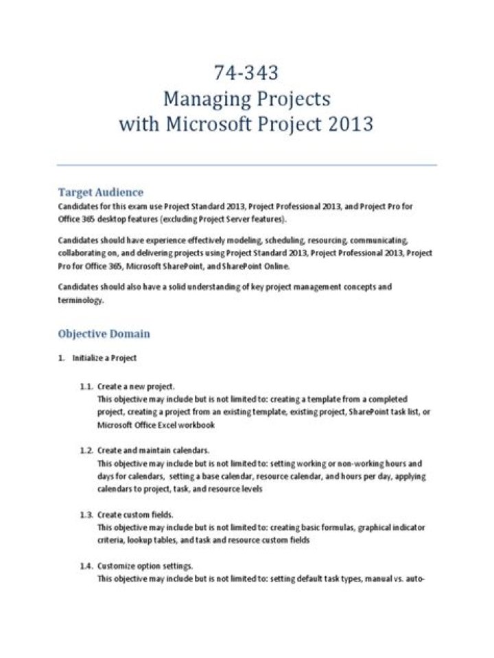 Mastering 74-343: Managing Projects with Microsoft Project 2013 PDF Guide