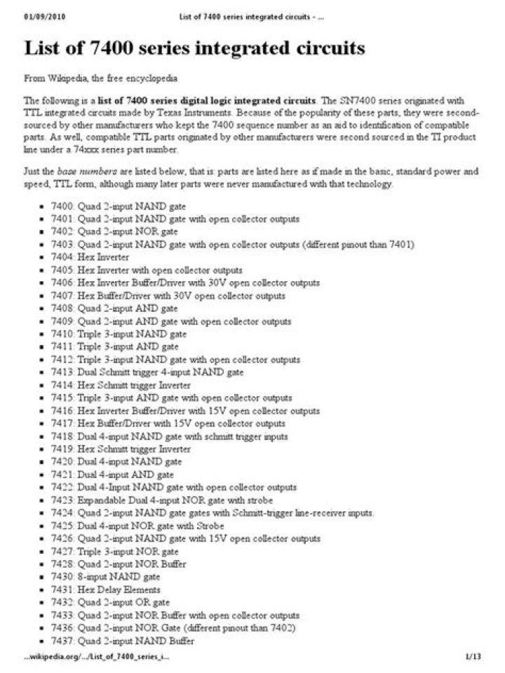7400 Series List PDF: Complete Hardware Specification Guide