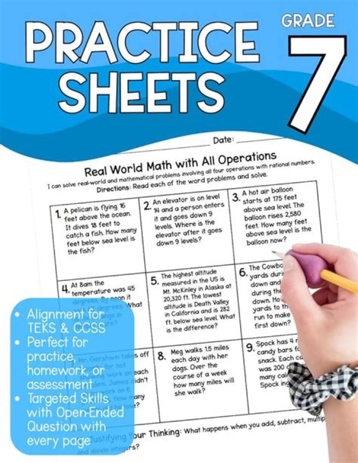 7th Grade Common Core Math Practice Test PDF – Free Download
