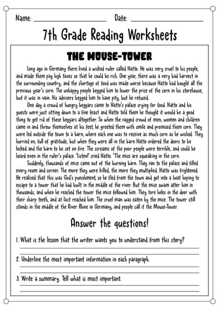 7th Grade EOG Reading Practice Test PDF for Success