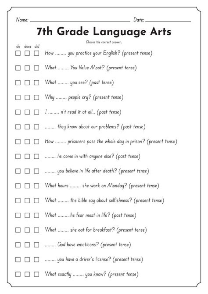 7th Grade Language Arts Practice Test PDF – Instant Download