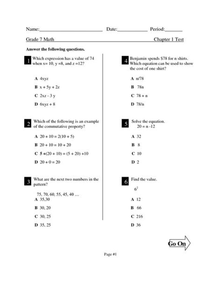 7th Grade Math Assessment Test PDF – Practice & Prepare