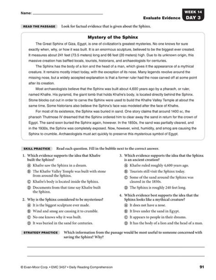 7th Grade Reading Comprehension Passages with Multiple Choice Questions PDF