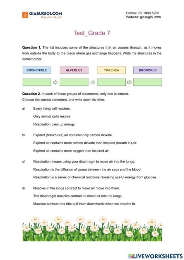 7th Grade Science Final Test PDF – Practice Exam with Answers