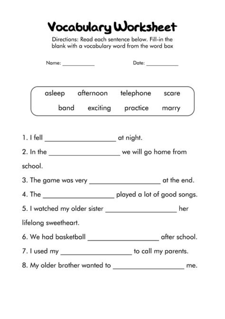 7th Grade Vocabulary Worksheets PDF – Free Printable Practice