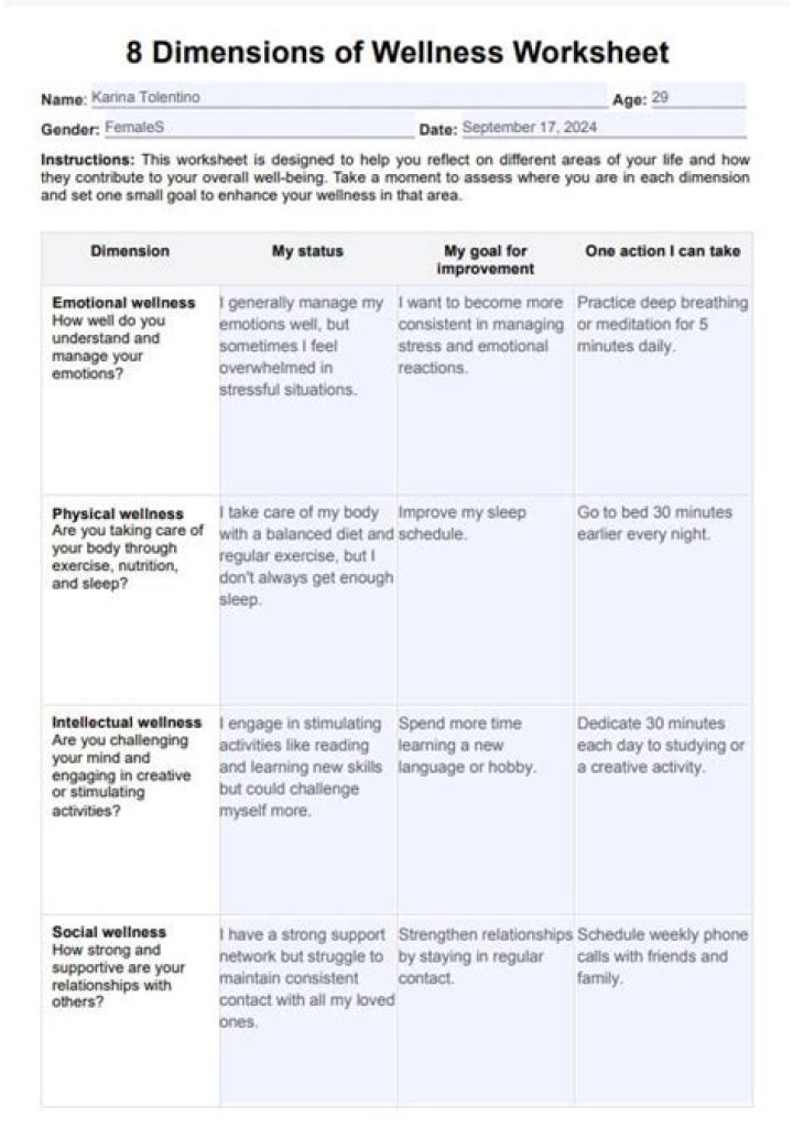 8 Dimensions of Wellness Worksheet PDF – Boost Your Holistic Health