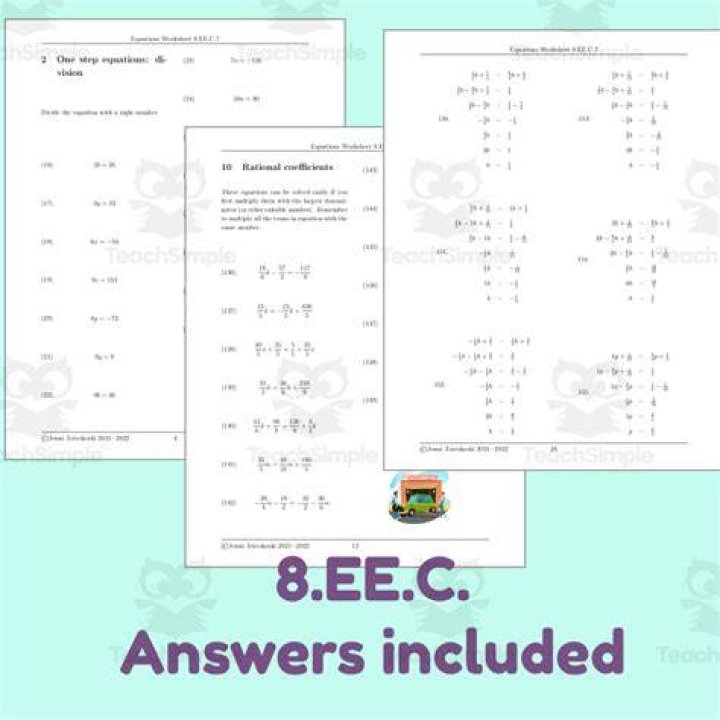 8 EE5 Math Worksheet PDF for Easy Practice