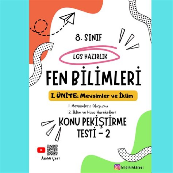 8 Sınıf Fen Mevsimler ve İklim Test PDF – Örnekler ve Analizi