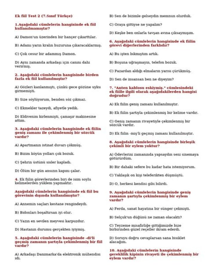 8. Sınıf Sıfat Fiil Test PDF: Instant Practice & Results
