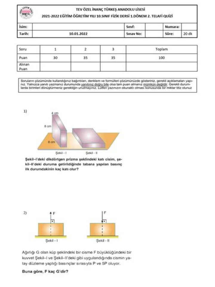 8. Sınıf Sıvı Basanç Test PDF – Download Now