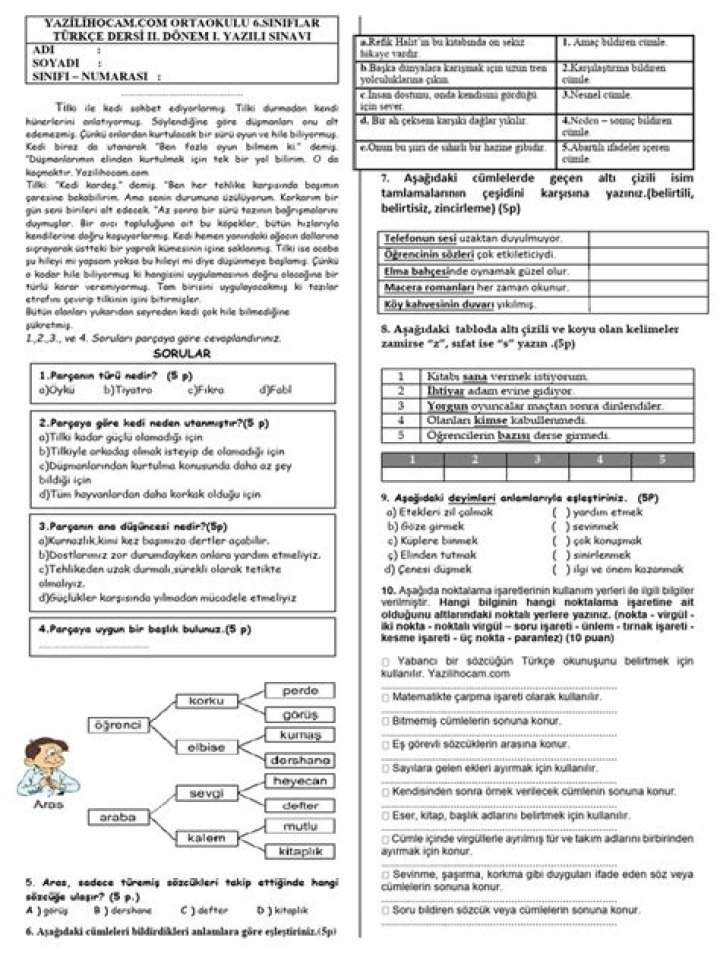 8. SÄ±nıf Türkçe Test PDF 2019 – Download Official Exam Sample