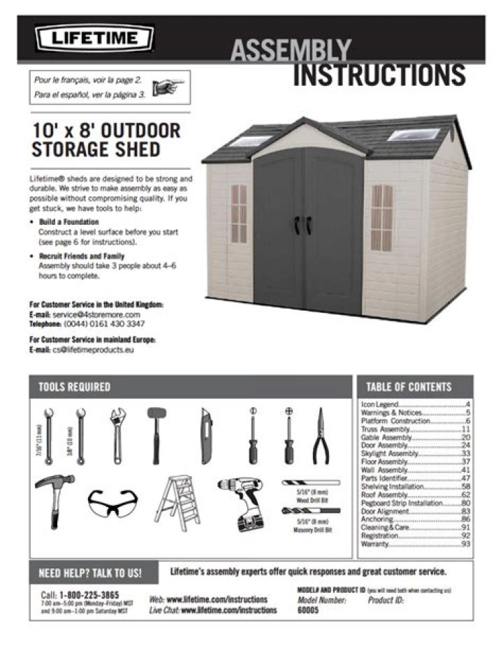 8x10 Lifetime Shed Parts List PDF – Complete Guide & Download