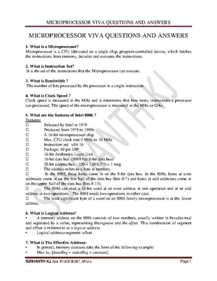 8051 Microcontroller Lab Viva Questions PDF: Practice & Preparation Guide