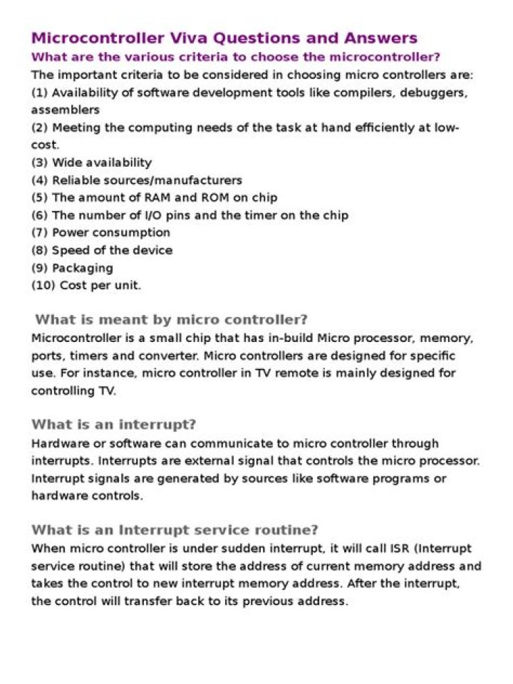 8051 Microcontroller Viva Questions and Answers PDF: Expert Tips & Answers