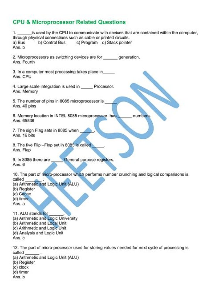 8085 Microprocessor Questions & Answers PDF: Expert Study Guide