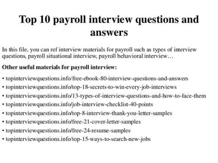 88 Payroll Interview Questions and Answers PDF: Expert Guide