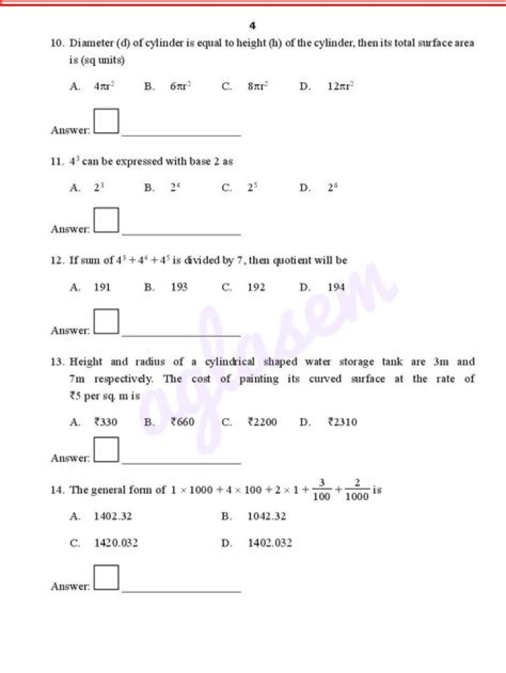 8th Class Maths Question Bank PDF – Download Free Practice Tests