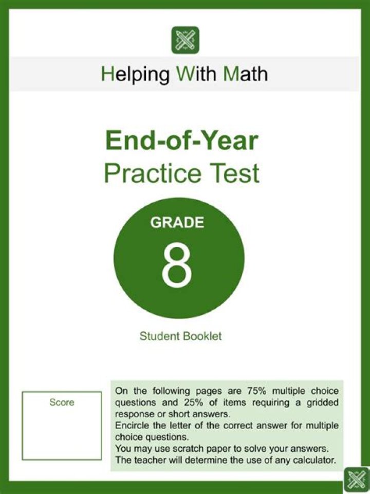 8th Grade End of Year Language Arts Practice Test PDF Download