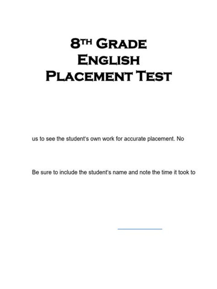 8th Grade English Placement Test PDF – Practice & Prepare