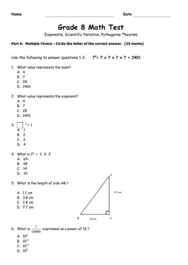 8th Grade Math Assessment Test PDF – Practice & Prepare