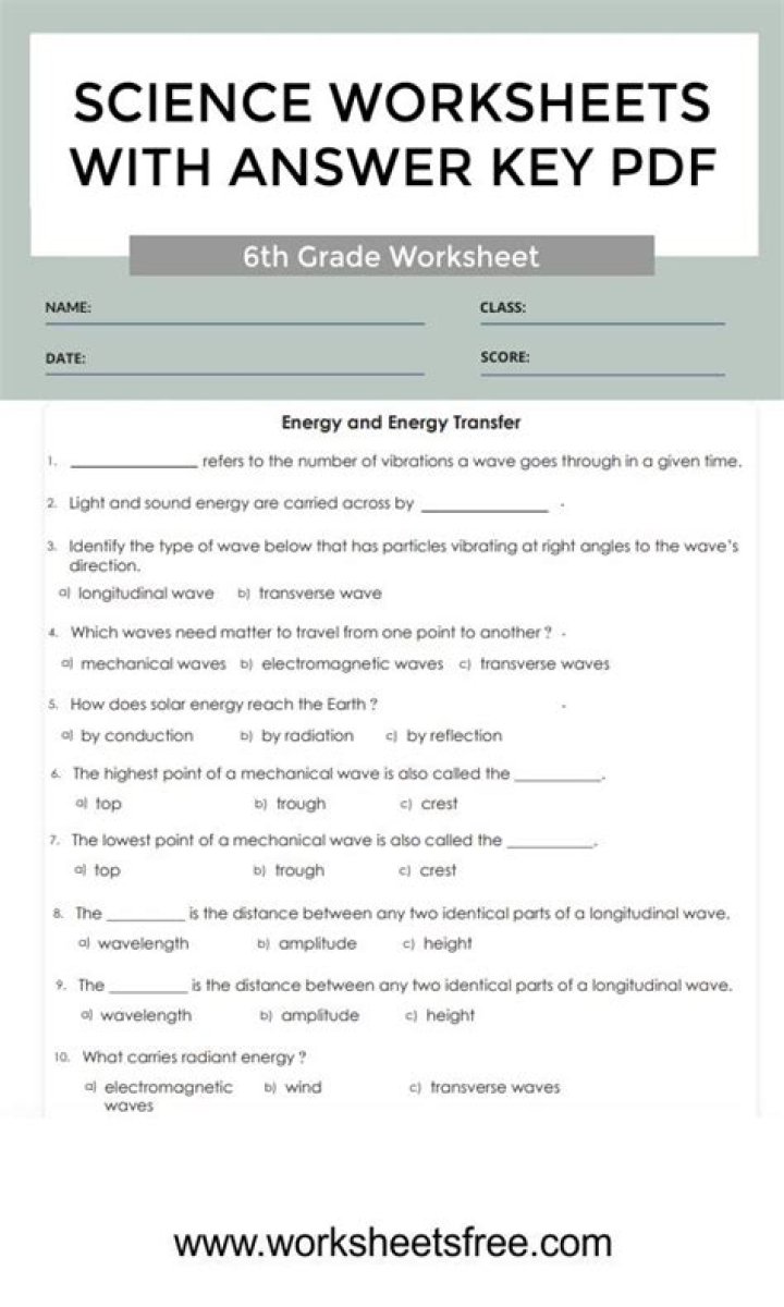 8th Grade Science Questions PDF: Practice Tests & Answers