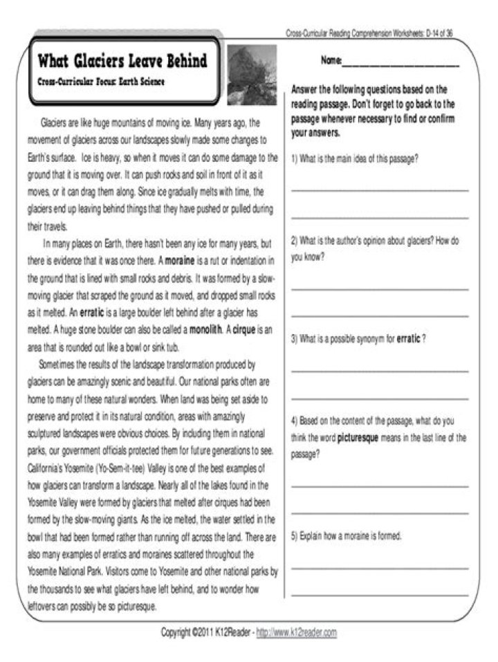 Free 8th Grade Science Reading Comprehension Worksheets PDF for Students