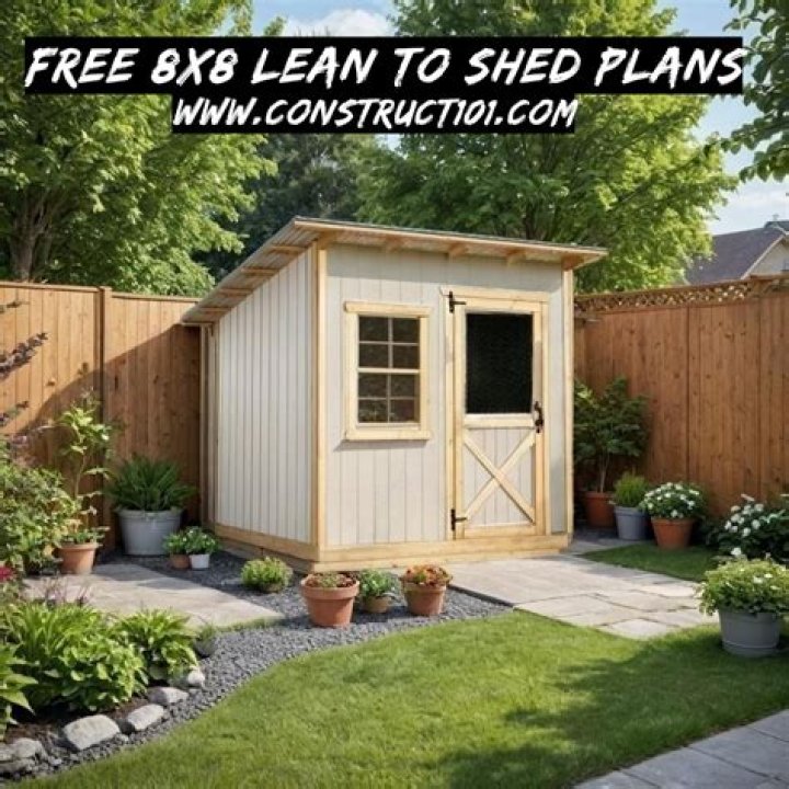 8x8 Lean-To Shed Plans PDF for Simple Outdoor Storage