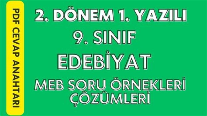 9. Sınıf Edebiyat 1: Ünite Test PDF İnceleme