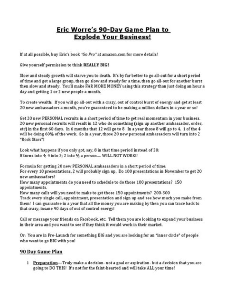 90-Day Game Plan by Eric Worre: PDF Strategy for Success