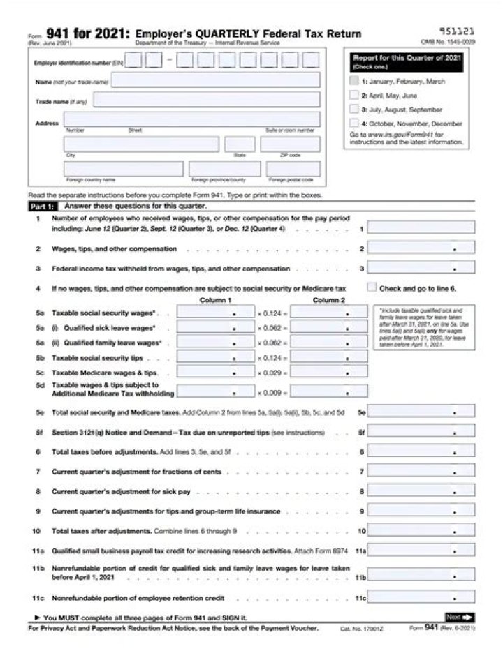 Fillable 941 Worksheet 1 PDF – Download Now