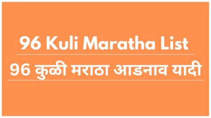96 Kuli Maratha Surname List PDF: Complete Marathi Guide