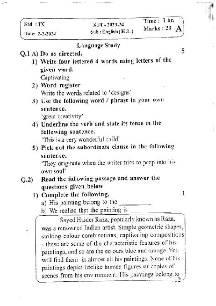 9th Class English Question Paper 2018 PDF Download – Free Study Material