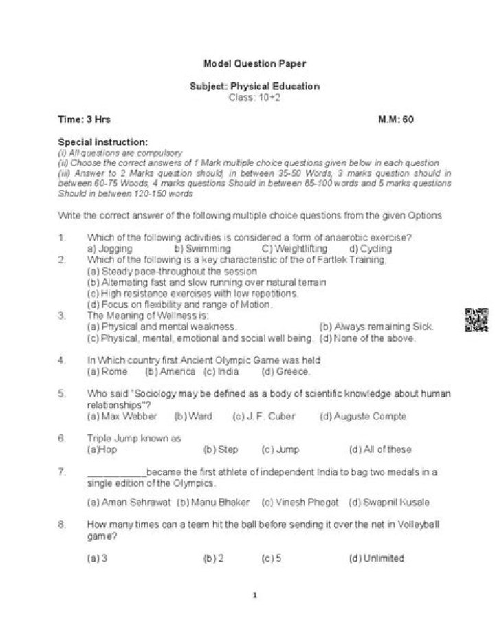 9th Class Physical Education Question Answer PDF – All Solutions