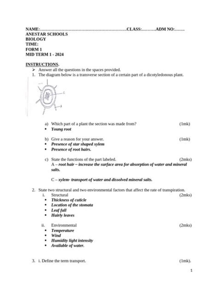 9th Grade Biology Midterm Test PDF – Full Study Guide & Practice Questions