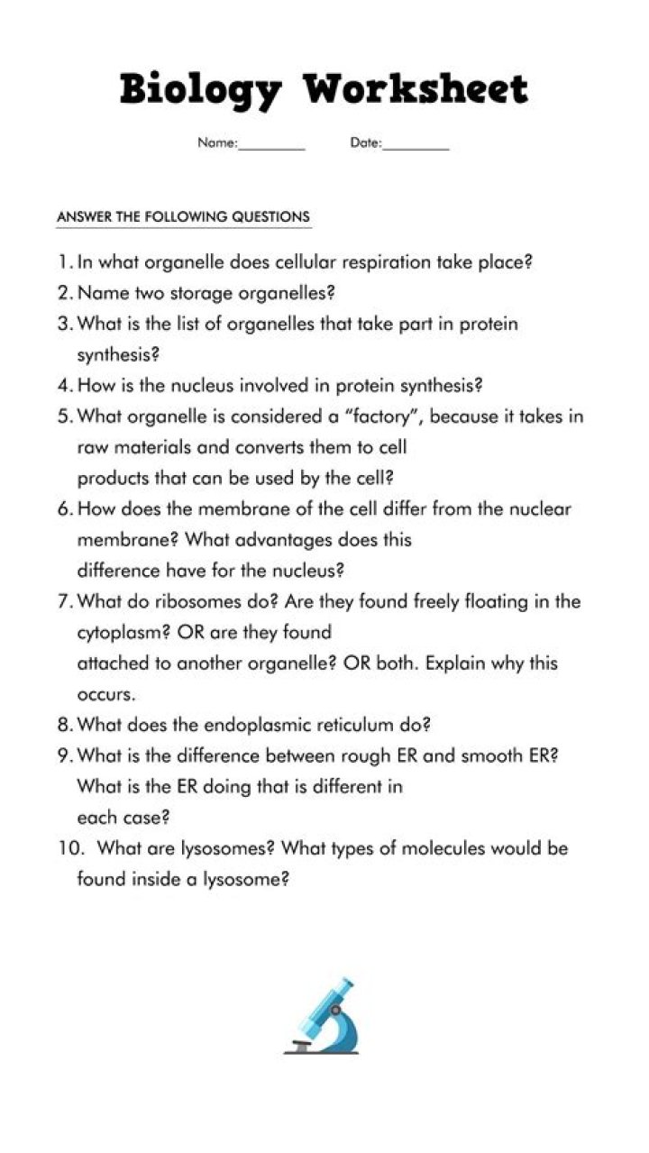 9th Grade Biology Worksheets with Answers PDF – Perfect Study Tools
