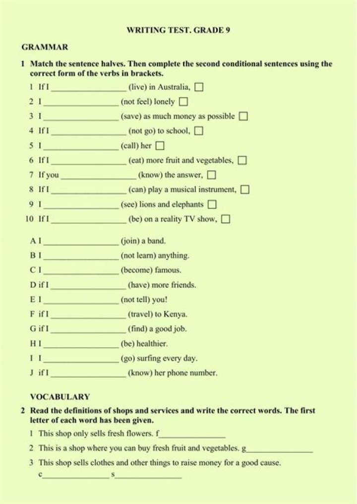 Free 9th Grade English Grammar Test PDF – Download Now