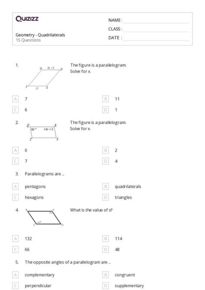 Free 9th Grade Geometry Worksheets PDF – Instant Download