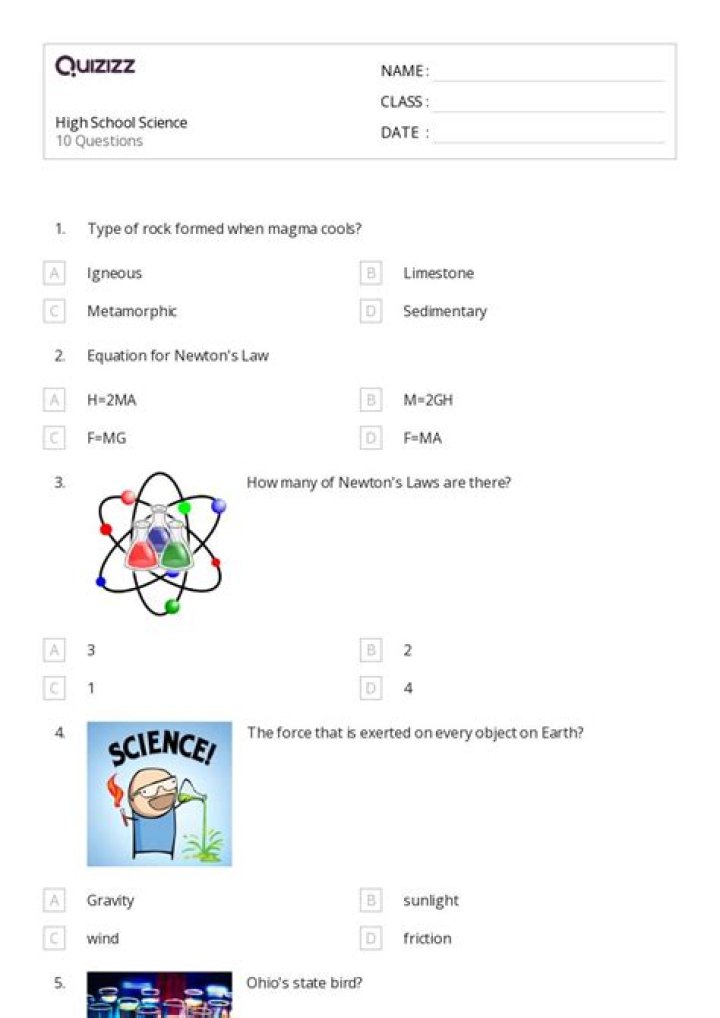 9th Grade Science Questions & Answers PDF for Exam Prep