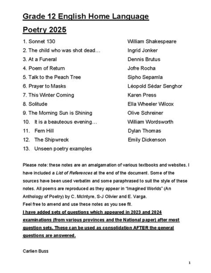 9th Grade Lit Poetry Test PDF Download