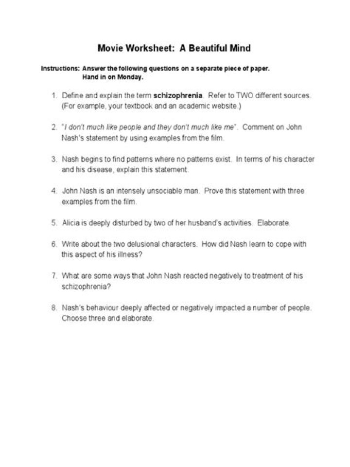 A Beautiful Mind: Downloadable Worksheet PDF for Cognitive Growth